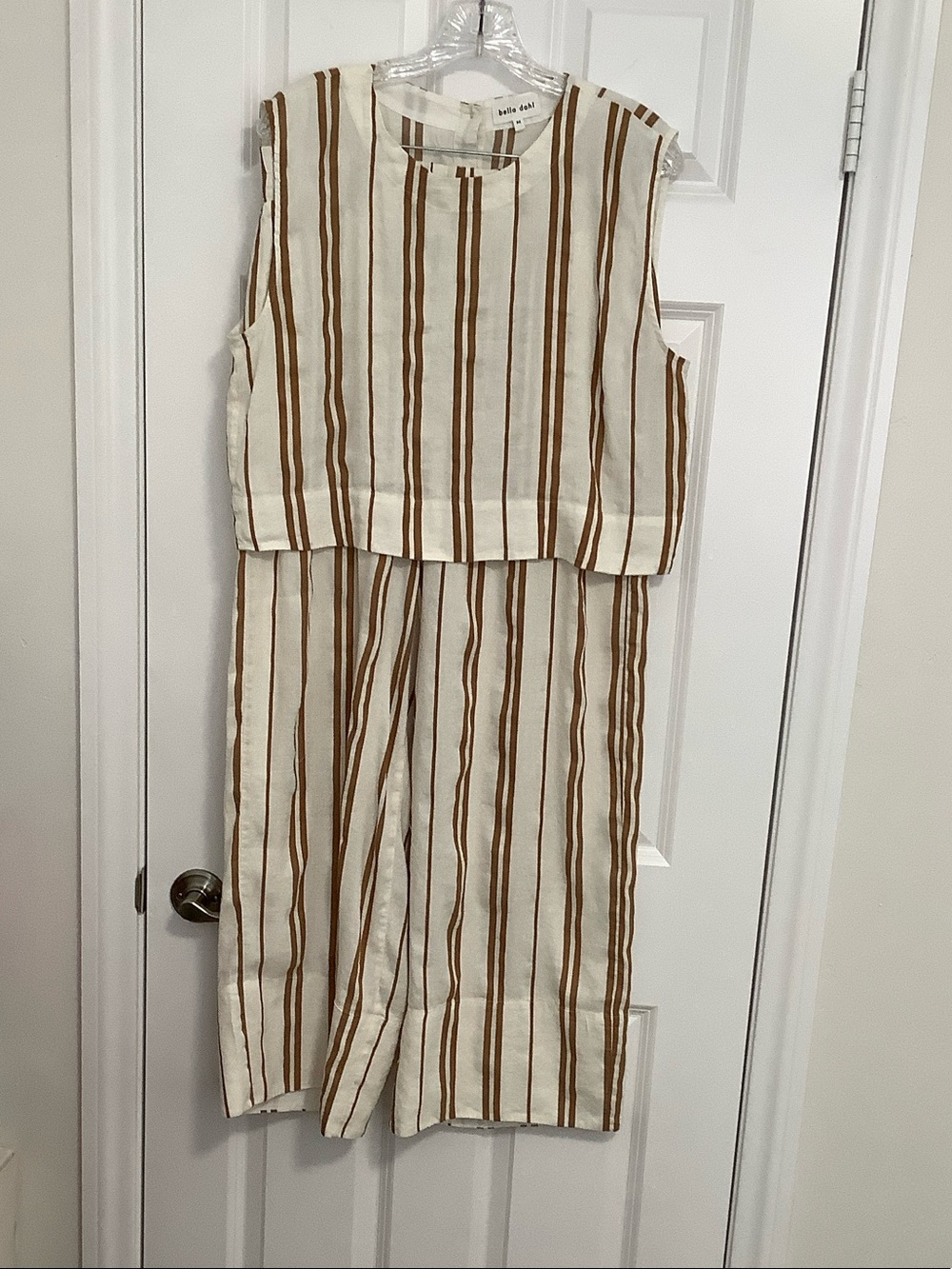 Bella Dahl Cream & Tan Striped Tencel Set